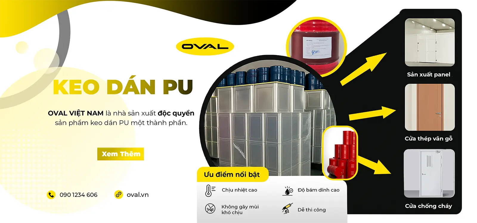 Oval VN cung cấp, phân phối chính hãng keo dán PU hàng đầu VN