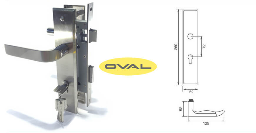 Bả vẽ khóa cửa tay gạt Inox 304 Oval Việt Nam