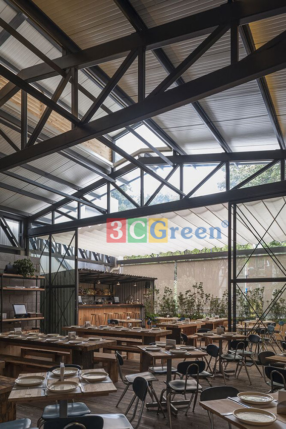 quán cafe sân vườn mái tôn