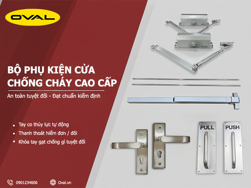 Ứng dụng phụ kiện cửa chống cháy Oval VN