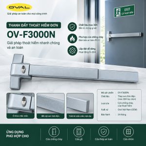 Thanh đẩy thoát hiểm đơn - Inox dài 580mm